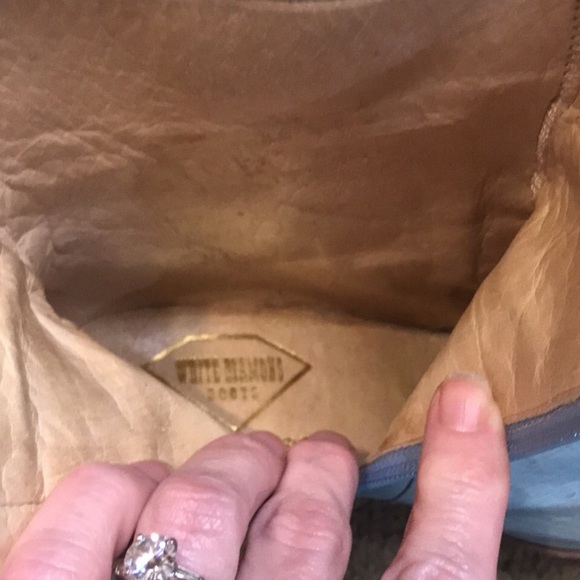 White Diamonds Ostrich Leather Side Zip Heeled Western Boot in Powder Blue - Picture 9 of 9